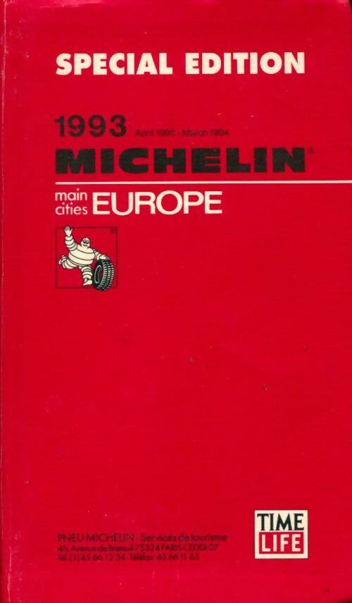 Livrenpoche : Michelin red guide : Main cities Europe 1993 - Collectif - Livre