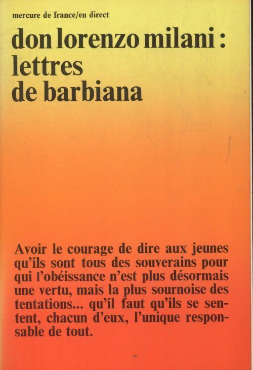 Livrenpoche : Lettres de Barbiana - Don Lorenzo Milani - Livre