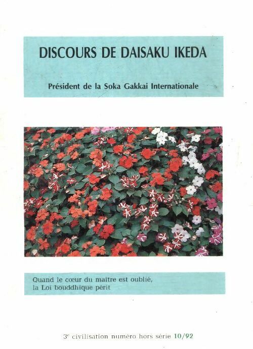 Livrenpoche : Discours de Daisaku Ikeda octobre 1992 - Daisaku Ikeda - Livre