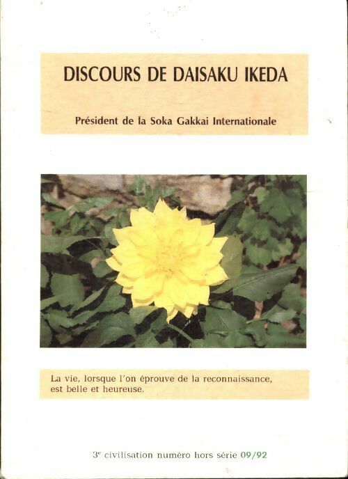 Livrenpoche : Discours de Daisaku Ikeda septembre 1992 - Daisaku Ikeda - Livre