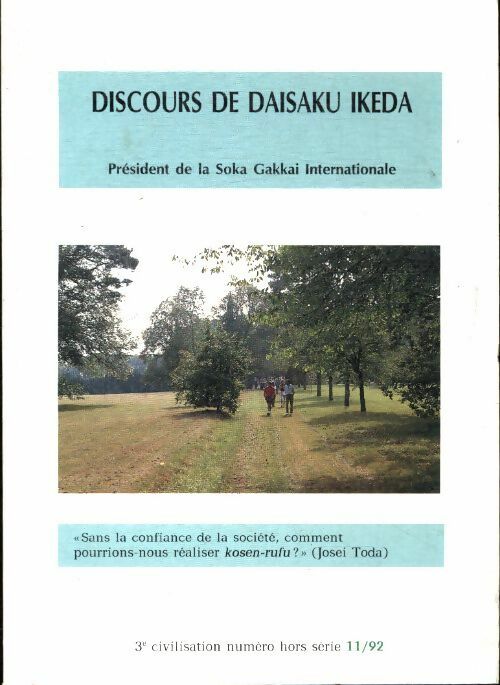 Livrenpoche : Discours de Daisaku Ikeda novembre 1992 - Daisaku Ikeda - Livre