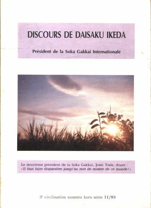 Livrenpoche : Discours de Daisaku Ikeda novembre 1993 - Daisaku Ikeda - Livre