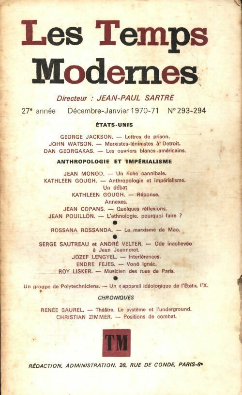 Livrenpoche : Les temps modernes n°293/294 - Collectif - Livre