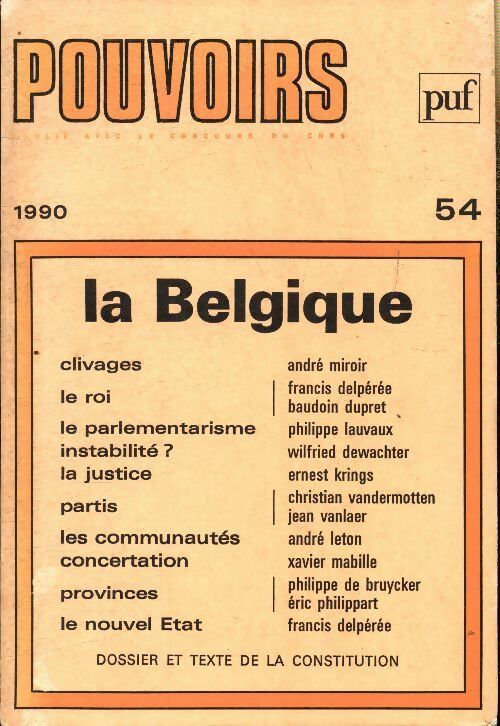 Livrenpoche : Pouvoirs n°54 : La Belgique - Collectif - Livre