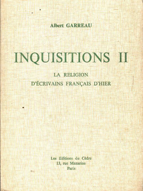 Livrenpoche : Inquisitions II - Albert Garreau - Livre