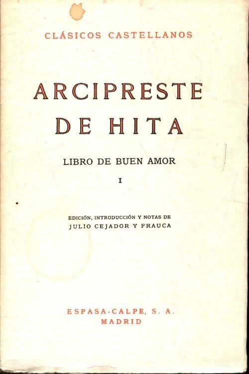 Livrenpoche : Libro de buen amor Tome I : Arcipreste de hita - Juan Ruiz - Livre