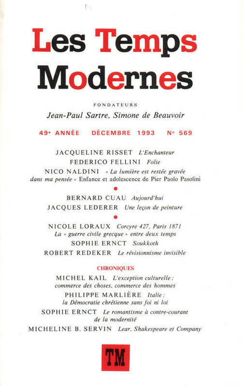 Livrenpoche : Les temps modernes n°569 - Claude Lanzmann - Livre