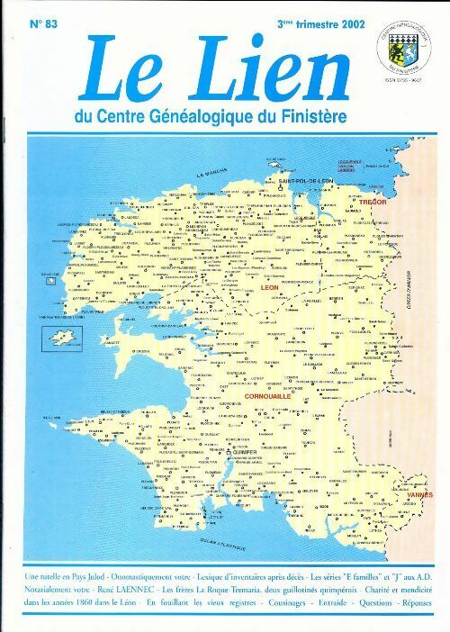 Livrenpoche : Le lien du centre généalogique Finistère n°83 - Collectif - Livre