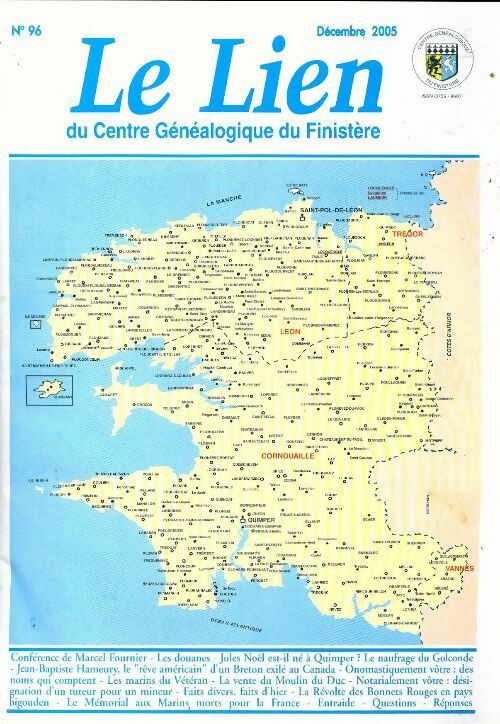 Livrenpoche : Le lien du centre généalogique Finistère n°96 - Collectif - Livre