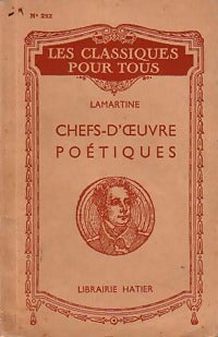 Livrenpoche : Chefs d'oeuvre poétiques - Alphonse De Lamartine - Livre