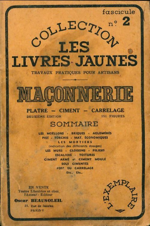 Livrenpoche : Maçonnerie : Plâtre, ciment, carrelage - Oscar Beausoleil - Livre