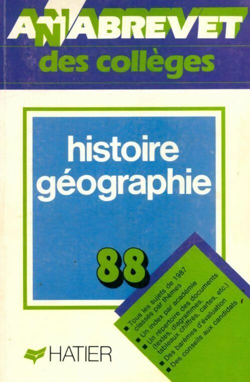 Livrenpoche : Histoire géographie brevet 1988 - Collectif - Livre
