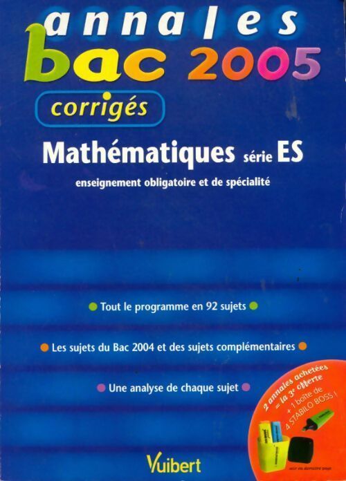 Livrenpoche : Mathématiques Terminale ES. Corrigés 2005 - Nicole Lemaire - Livre