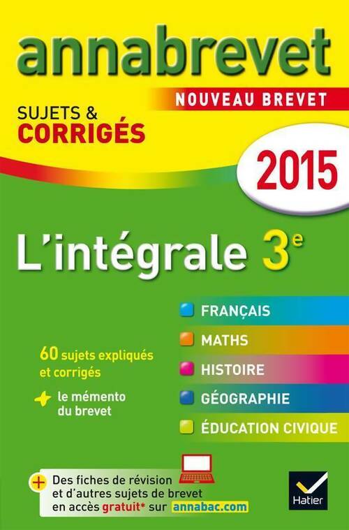 Livrenpoche : L'intégrale 3e 2015 - Collectif - Livre