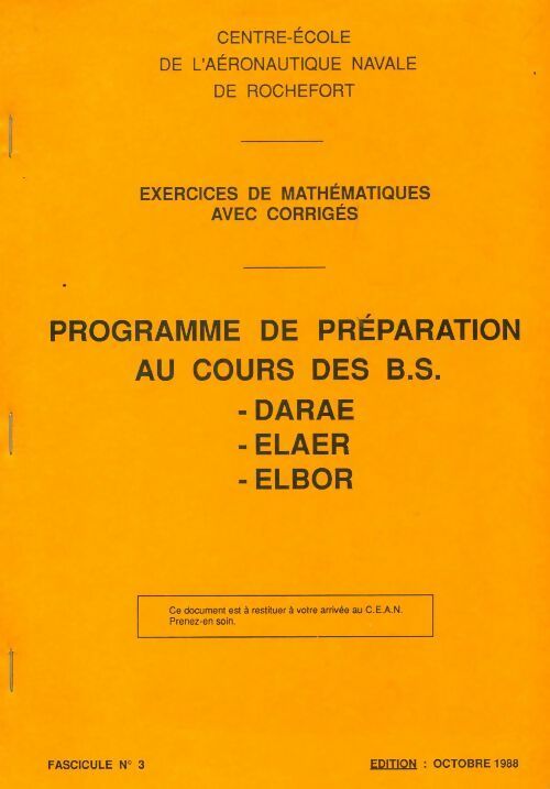 Livrenpoche : Programme de préparation au cours des B.S.fascicule 3 - Collectif - Livre