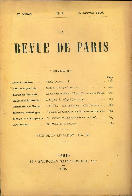 Livrenpoche : La revue de Paris 1895 n°2 - Collectif - Livre