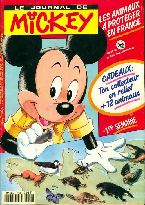 Livrenpoche : Le journal de Mickey n°2028 : Les animaux à protéger en France - Collectif - Livre