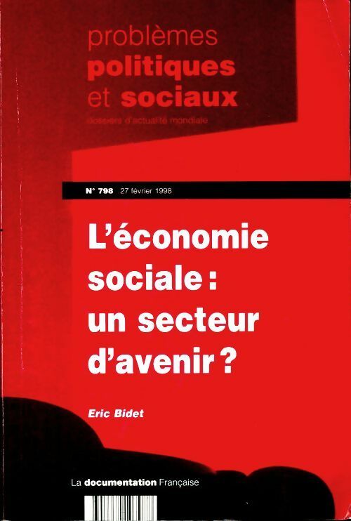 Livrenpoche : L'économie sociale : Un secteur d'avenir - Eric Bidet - Livre