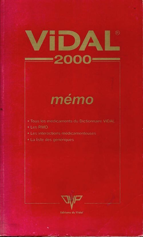 Livrenpoche : Vidal 2000 mémo - Collectif - Livre