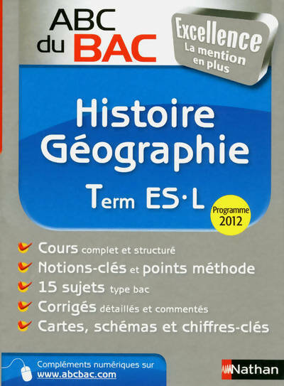 Livrenpoche : Histoire géographique Terminales, ES, L 2012 - Collectif - Livre