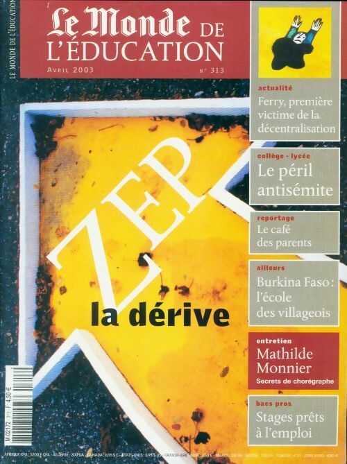 Livrenpoche : Le Monde de l'éducation n°313 : ZEP, la dérive - Collectif - Livre