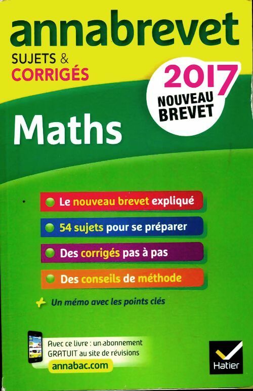 Livrenpoche : Annabrevet 2017 maths 3e : Sujets et corrigés - Emmanuelle Michaud - Livre