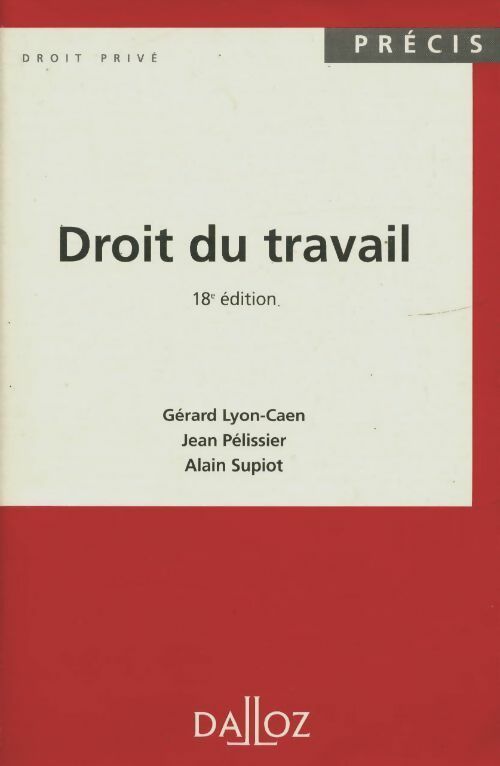 Livrenpoche : Droit du travail - Gérard Lyon-Caen - Livre
