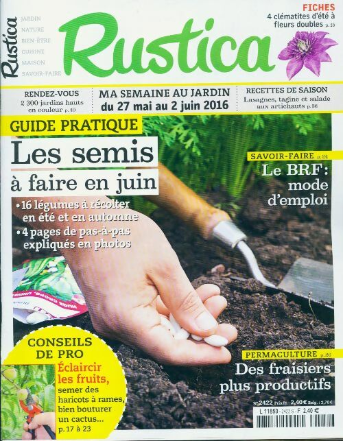 Livrenpoche : Rustica n°2422 : Les semis à faire en juin - Collectif - Livre