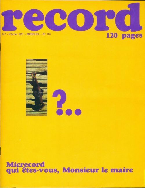 Livrenpoche : Record n°110 : Microrecord - Collectif - Livre