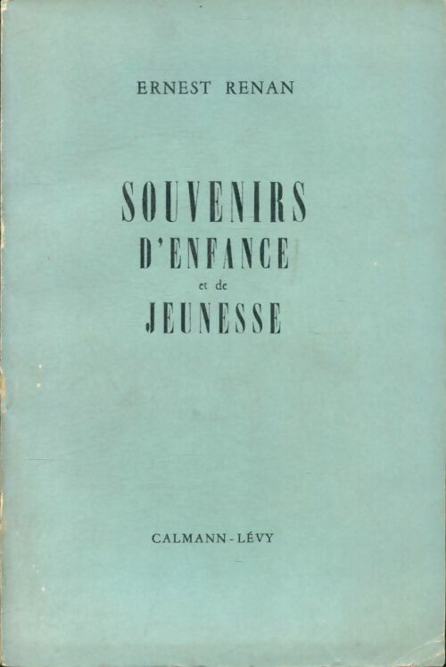 Livrenpoche : Souvenirs d'enfance et de jeunesse - Ernest Renan - Livre