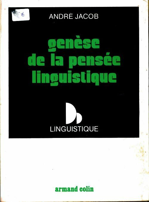 Livrenpoche : Genèse de la pensée linguistique - André Jacob - Livre