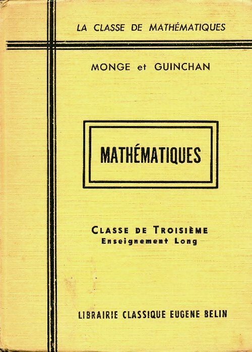 Livrenpoche : Mathématiques 3e - M. Monge - Livre