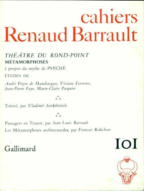 Livrenpoche : Cahiers Renaud-Barrault n°101 : Métamorphoses - Collectif - Livre
