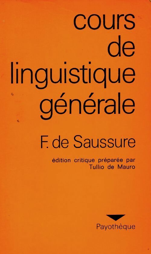 Livrenpoche : Cours de linguistique générale - Ferdinand De saussure - Livre