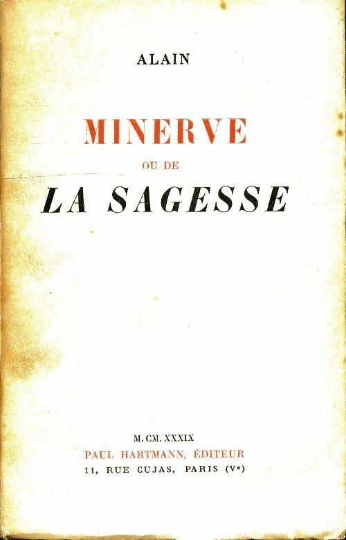 Livrenpoche : Minerve ou la sagesse - Alain - Livre