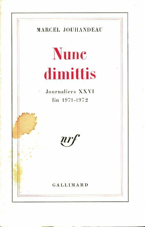 Livrenpoche : Nunc dimittis - Marcel Jouhandeau - Livre
