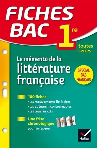 Livrenpoche : Mémento de la littérature française Première - Hélène Potelet - Livre