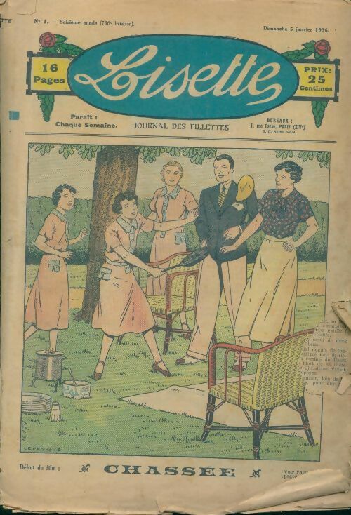 Livrenpoche : Lisette n°756 16e année n°1 : Chassée - Collectif - Livre