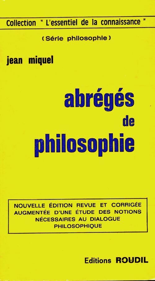 Livrenpoche : Abrégés de philosophie - Jean Miquel - Livre