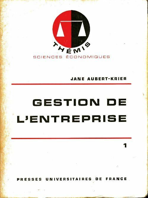 Livrenpoche : Gestion de l'entreprise Tome I - Jane Aubier-Krier - Livre