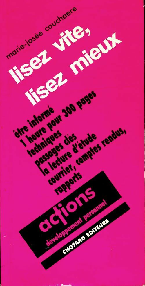 Livrenpoche : Lisez vite lisez mieux - Marie-Josée Couchaère - Livre