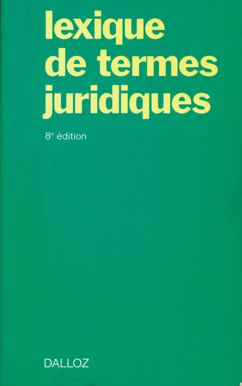 Livrenpoche : Lexique de termes juridiques - Jean Vincent - Livre