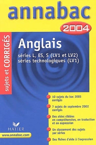 Livrenpoche : Anglais L, ES, S, technologiques sujets et corrigés - Collectif - Livre