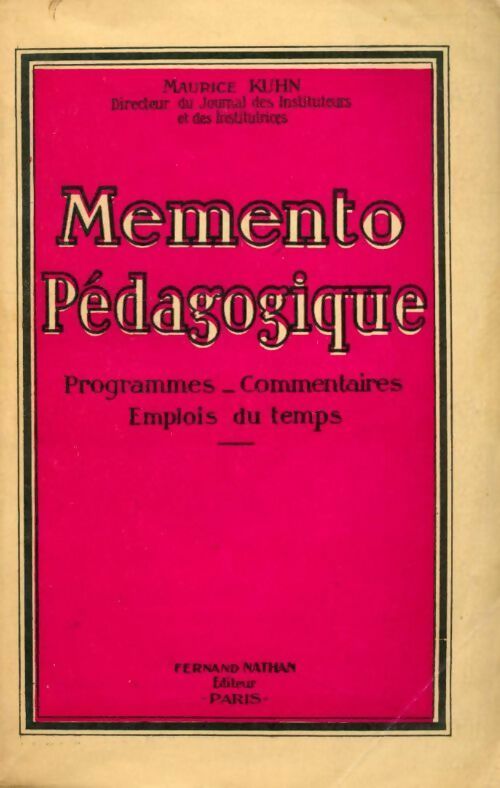 Livrenpoche : Mémento pédagogique - Maurice Kuhn - Livre