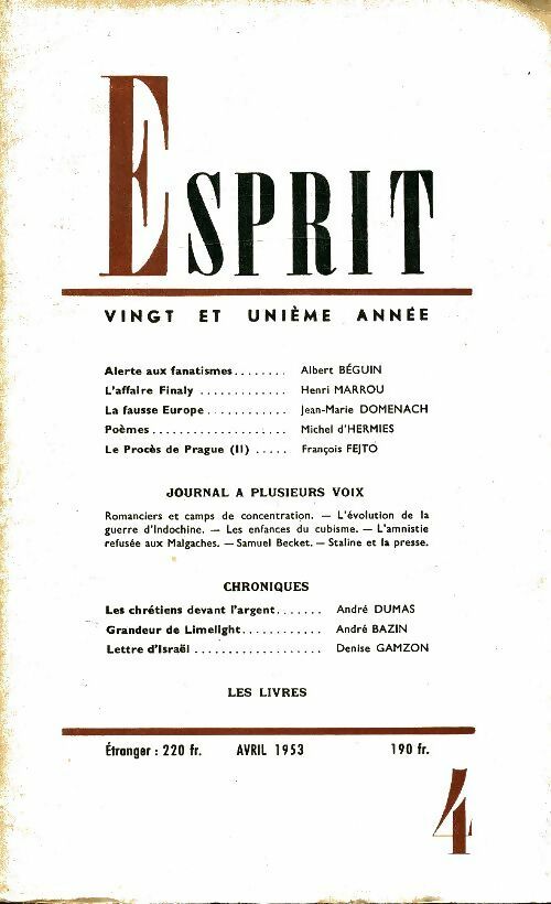 Livrenpoche : Esprit n°4 - Collectif - Livre