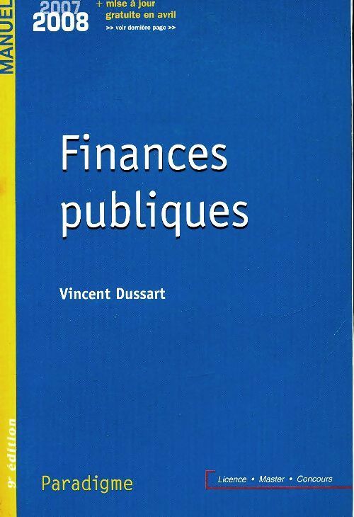 Livrenpoche : Finances publiques - Vincent Dussart - Livre