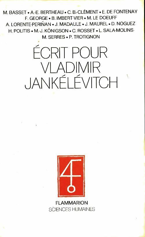 Livrenpoche : Écrit pour Vladimir Jankélévitch - Collectif - Livre