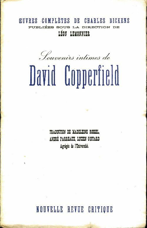Livrenpoche : Souvenirs intimes de David Copperfield - Charles Dickens - Livre