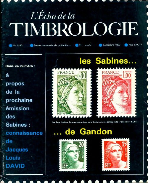 Livrenpoche : L'écho de la timbrologie n°1483 : Les Sabines de Gandon - Collectif - Livre