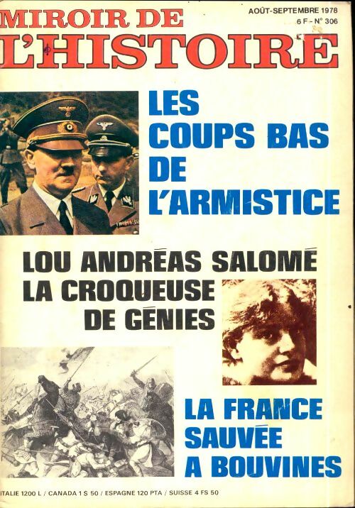 Livrenpoche : Miroir de l'Histoire n°306 : Les coups bas de l'armistice / Lou Andréas Salomé - Collectif - Livre